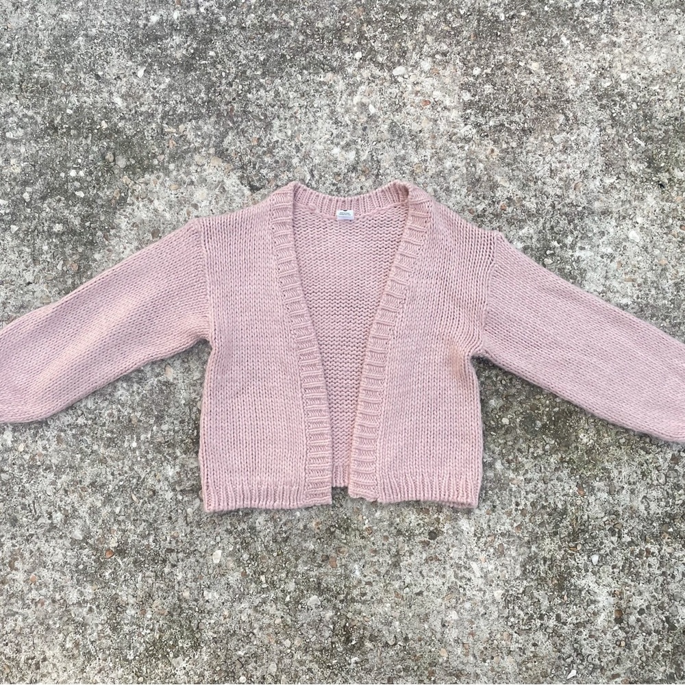 STEM Kids Blush Pink Chunky Knit Cardigan — Size 8
